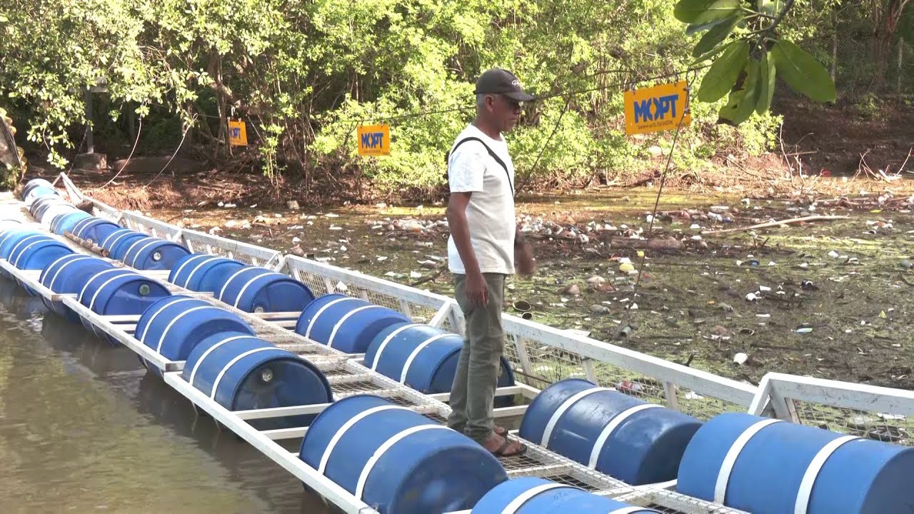 Colocan ríobardas en El Tunco para retener la basura