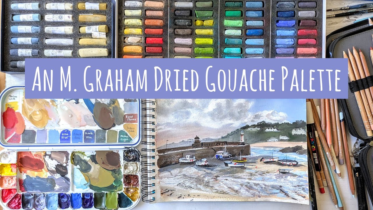 Testing An M. Graham Dried Gouache Paint Palette & A Mixed-Media Painting (Soft Pastels & Pencils)