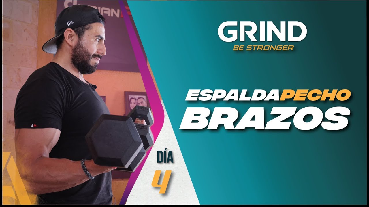 Rutina de Tren Superior ¡Brutal! 🔥 Espalda + Pecho + Brazos | Reto Grind | Día 4