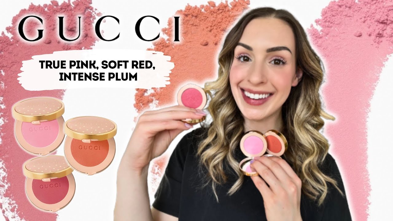 Оттенки румян Gucci Beauty: насыщенный розовый, мягкий красный, насыщенный сливовый | Образцы и п...