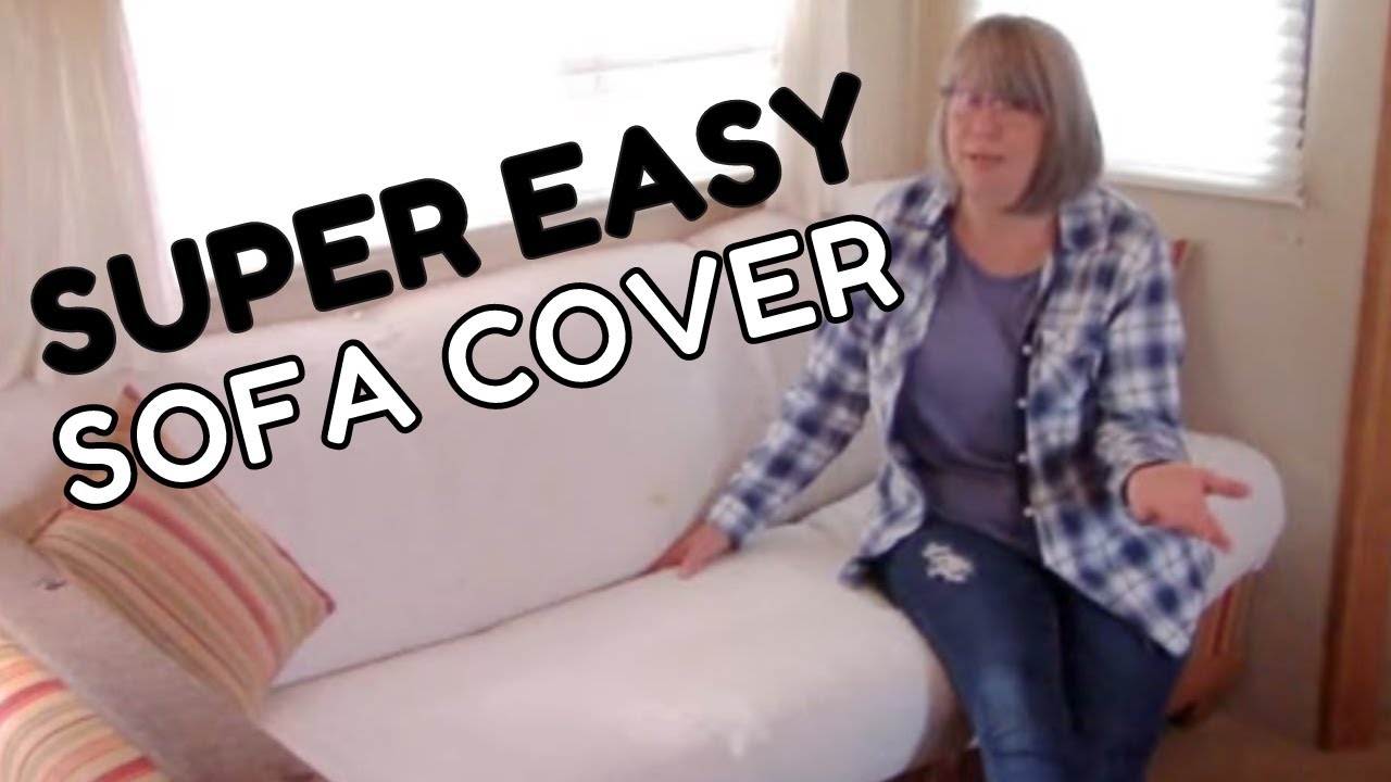 EASIEST Sofa Cover EVER - How To Cover An Ugly Sofa