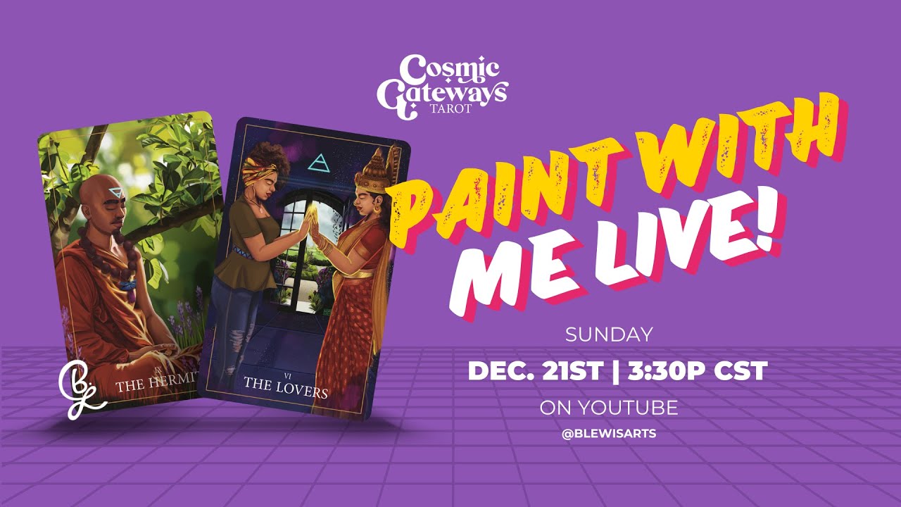 Paint with Me Live ep. 64 | Four of Wands | Creating the Cosmic Gateways Tarot