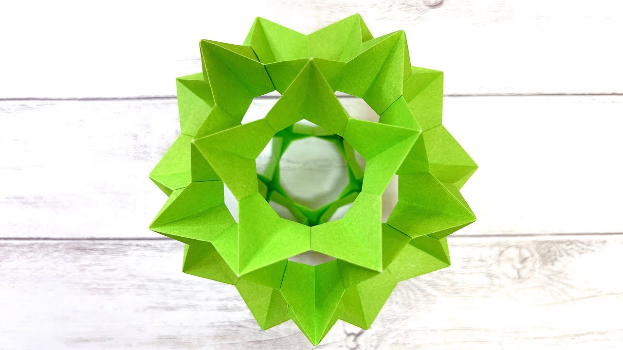 折り紙 星のくす玉を作ってみた!作り方/How to make a star kusudama with origami.paper craft.modular origami.Handicraft.