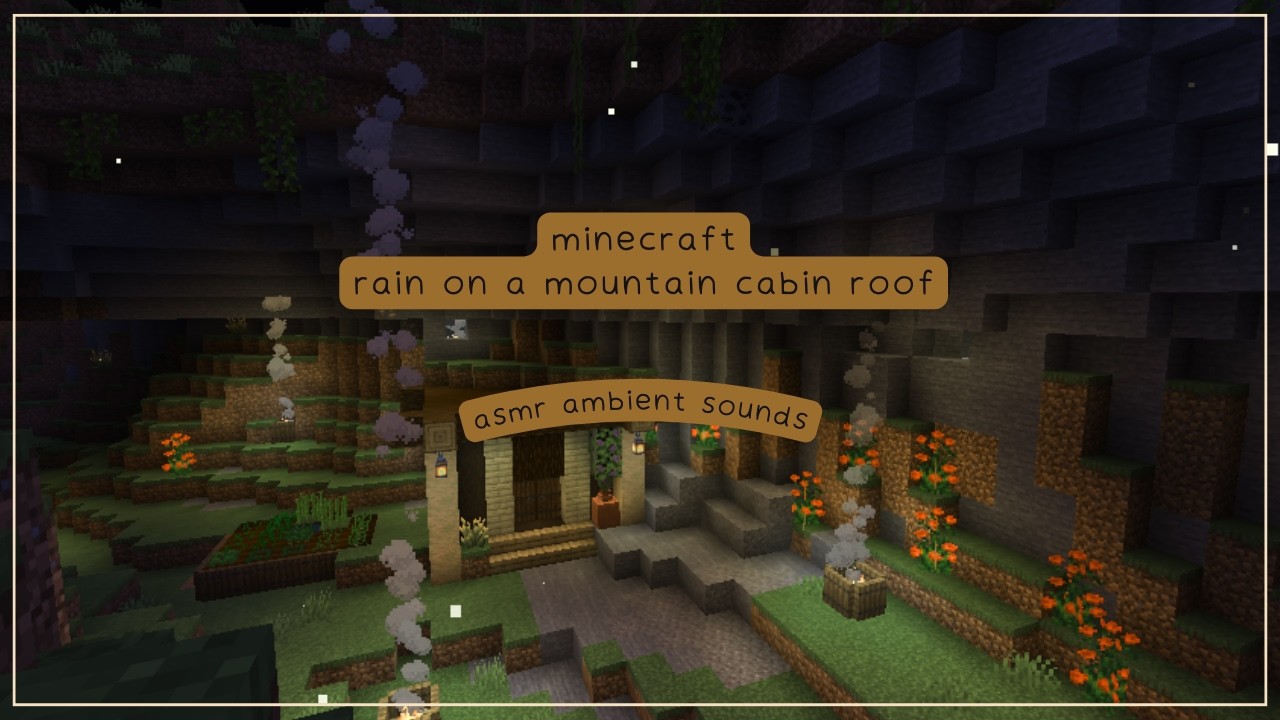 #Minecraft #Rain #ASMR Mountain Cabin ❄️ Cozy Snow Golems & #Campfire Sounds for #Sleep / #study