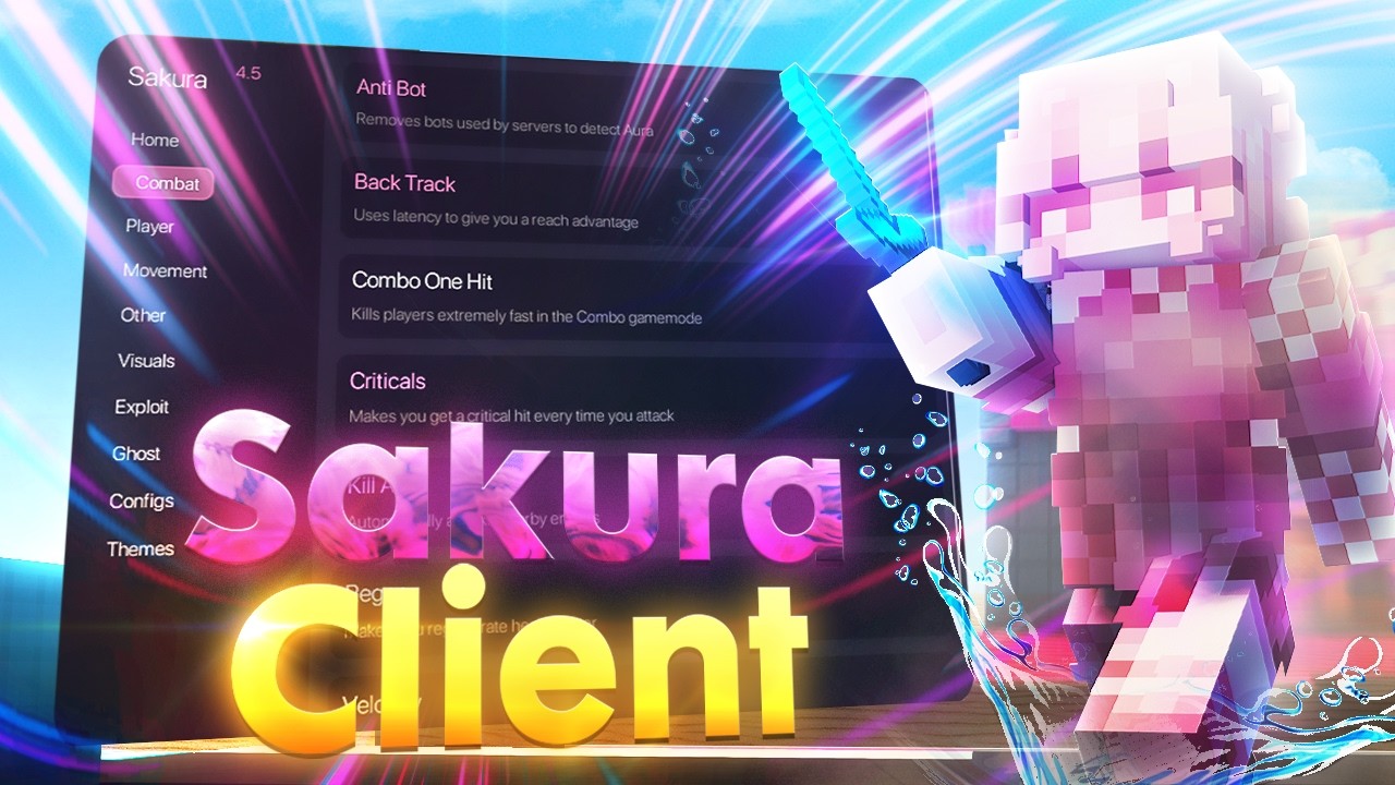 Sakura Client 1.8.9: Лучший взлом Minecraft для Hypixel и BlocksMC, а также повышение FPS (2024)