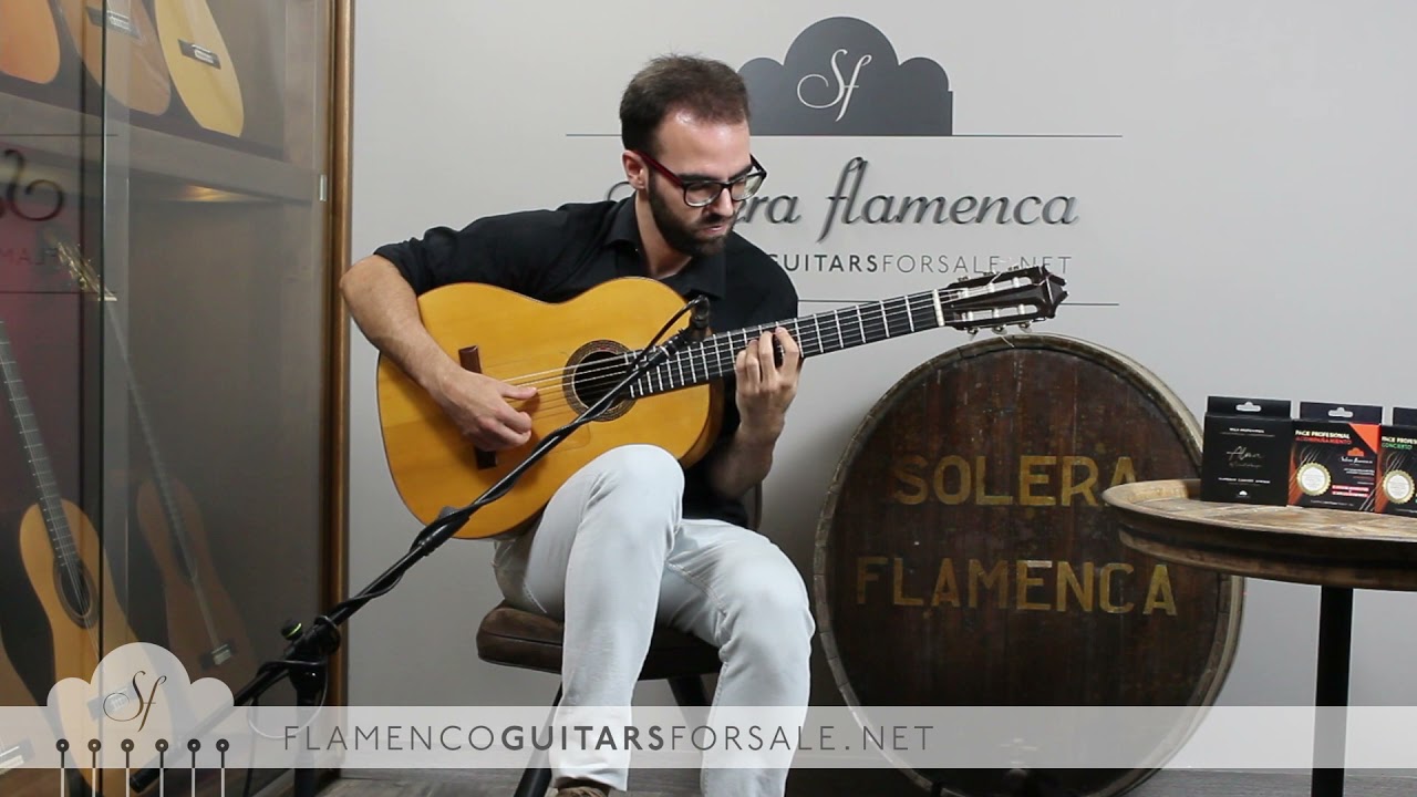 M. Hern&aacute;ndez y V. Aguado 1960 flamenco guitar for sale played by Toni Abell&aacute;n