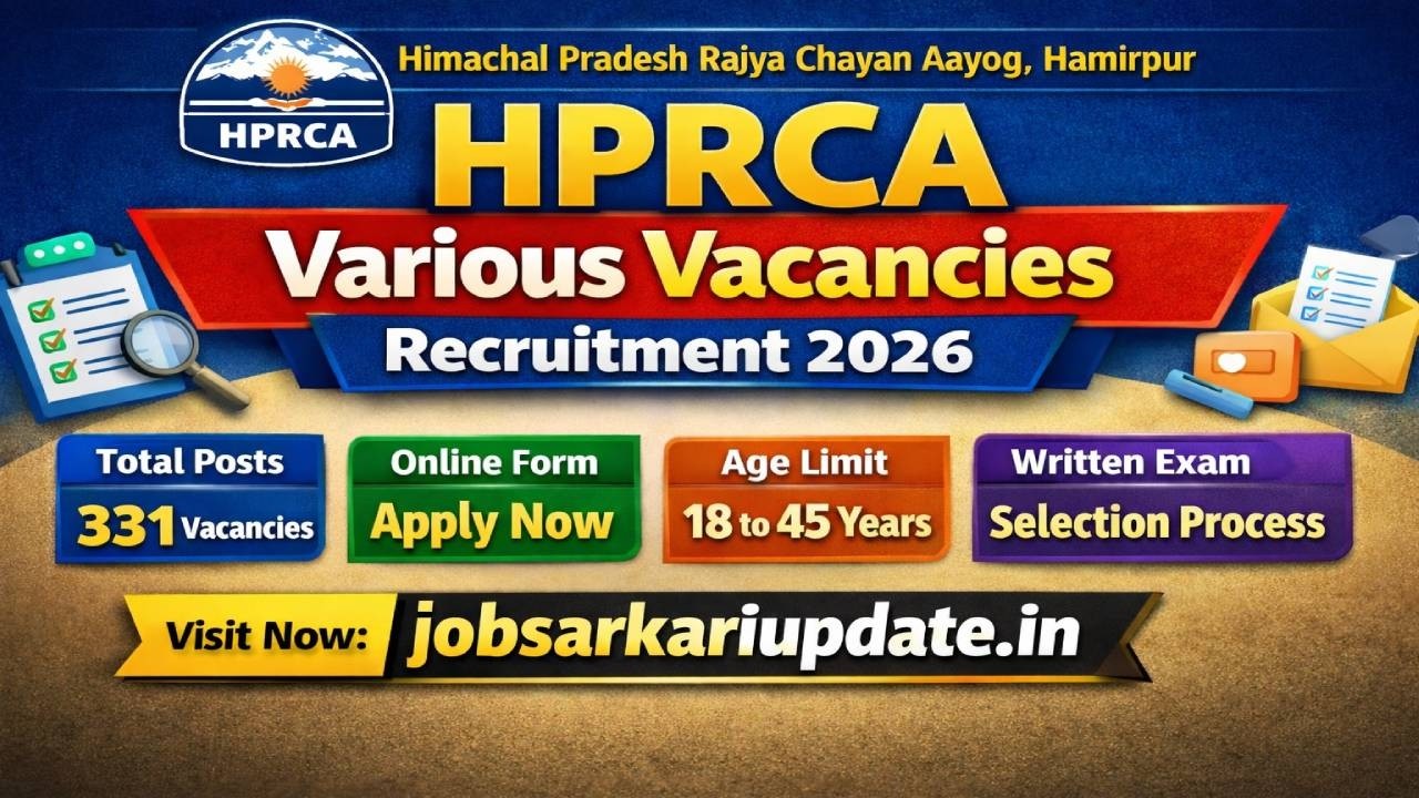 HPRCA Recruitment 2026 | 376+ Vacancies | Panchayat Secretary, OTA, Pharmacist | Apply Online
