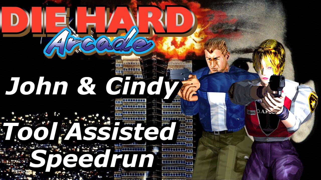 [TAS] Die Hard Arcade: Saturn Speedrun John & Cindy (2 Player)
