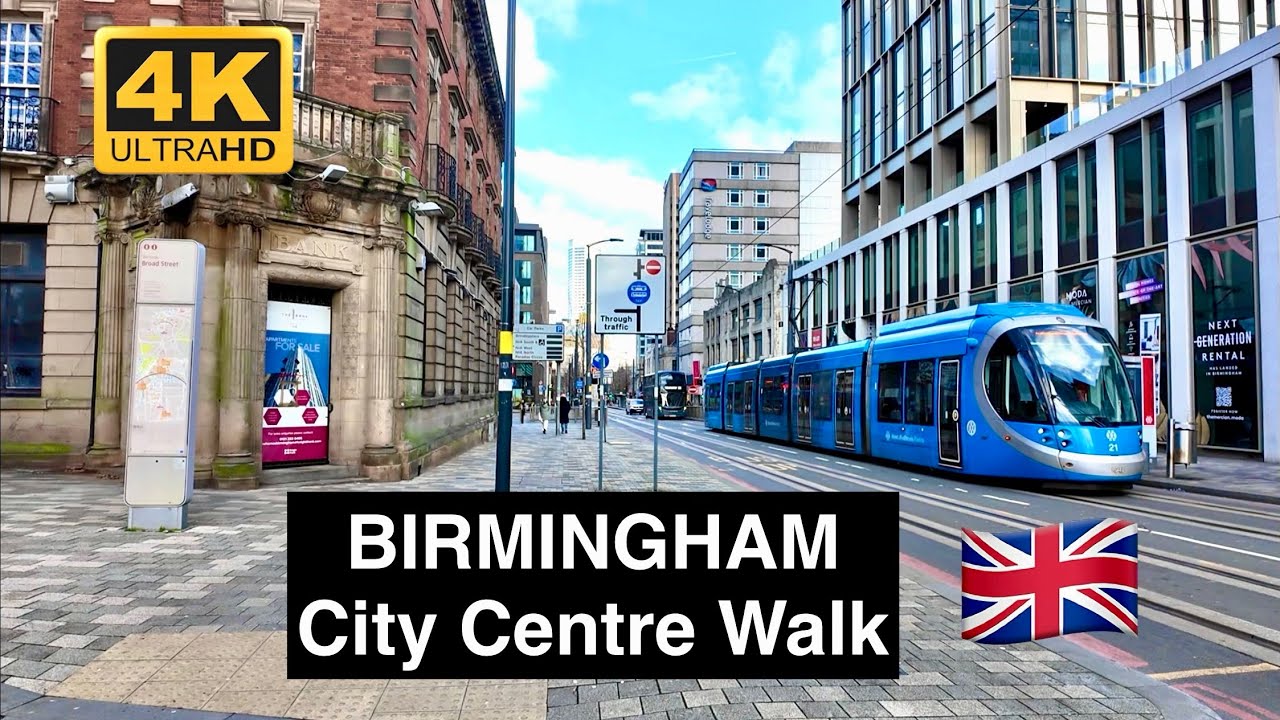 England, Birmingham City Centre Walking Tour 4K, UK