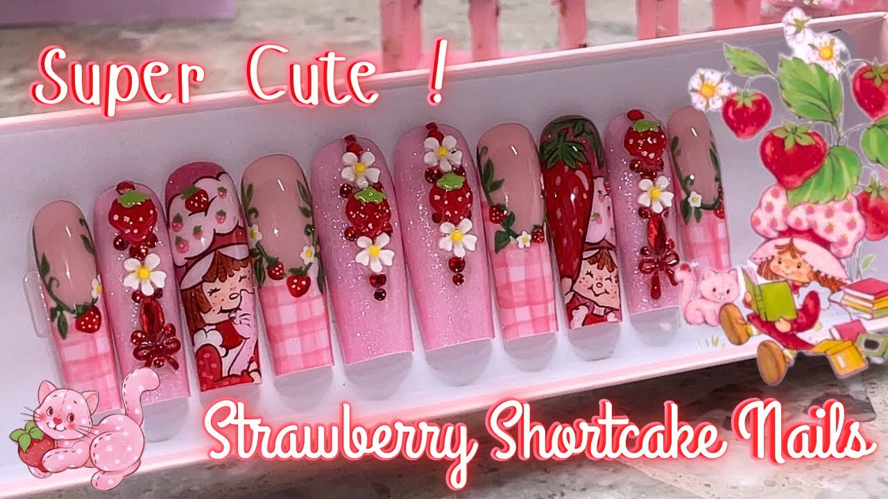 Strawberry Shortcake Nails! *SO CUTE* 🍓