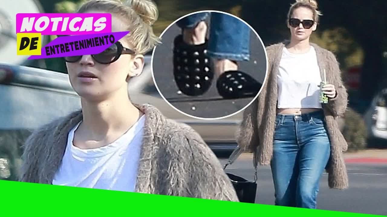 Jennifer Lawrence wears slippers in Beverly Hills