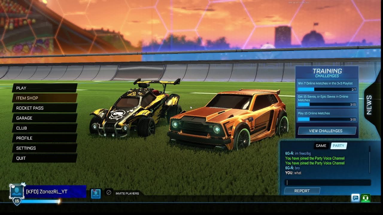 playing rocket league