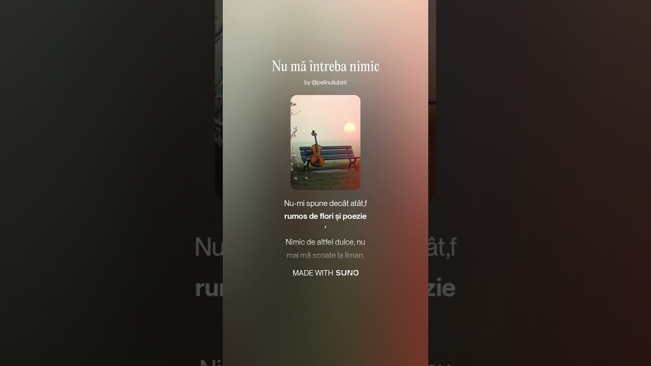 Nu mă întreba nimic (versuri :Diaconu Liviu AureL) Muzică :SUNO