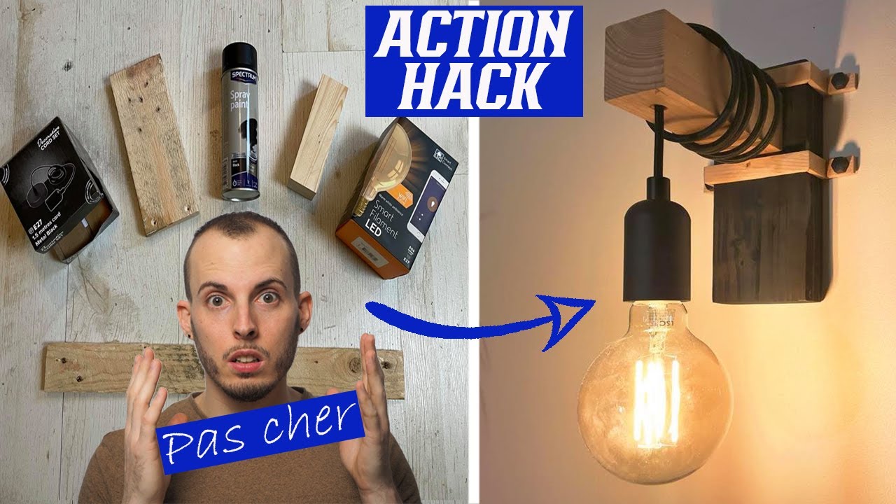 ACTION HACK DIY : Appliques Murales DESIGN avec ampoules connectés PAS CHER !