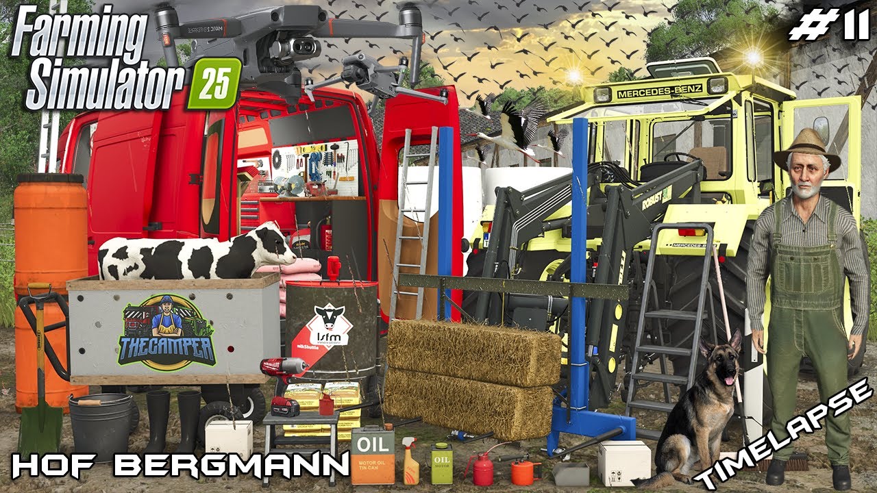🌧️ Дождливый день на ферме - кормление всех животных 🐮 | Хоф Бергманн | Farming Simulator 25 | Эп...