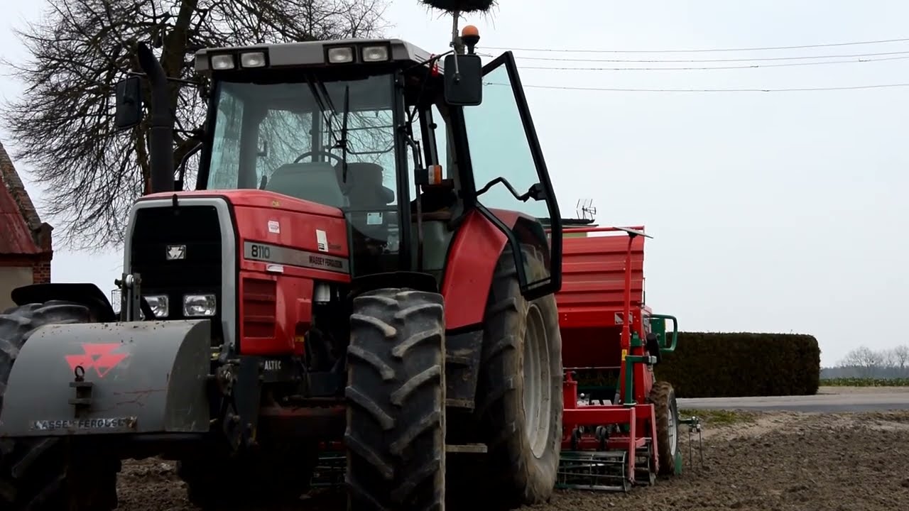 Siew Jęczmienia 2022  | MASSEY FERGUSON 8110 & AGRO-MASZ SR-300|