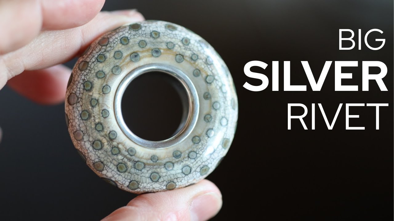 Silversmithing Demonstration - How I Make a Silver Ring (Rivet!) in a Glass Bead