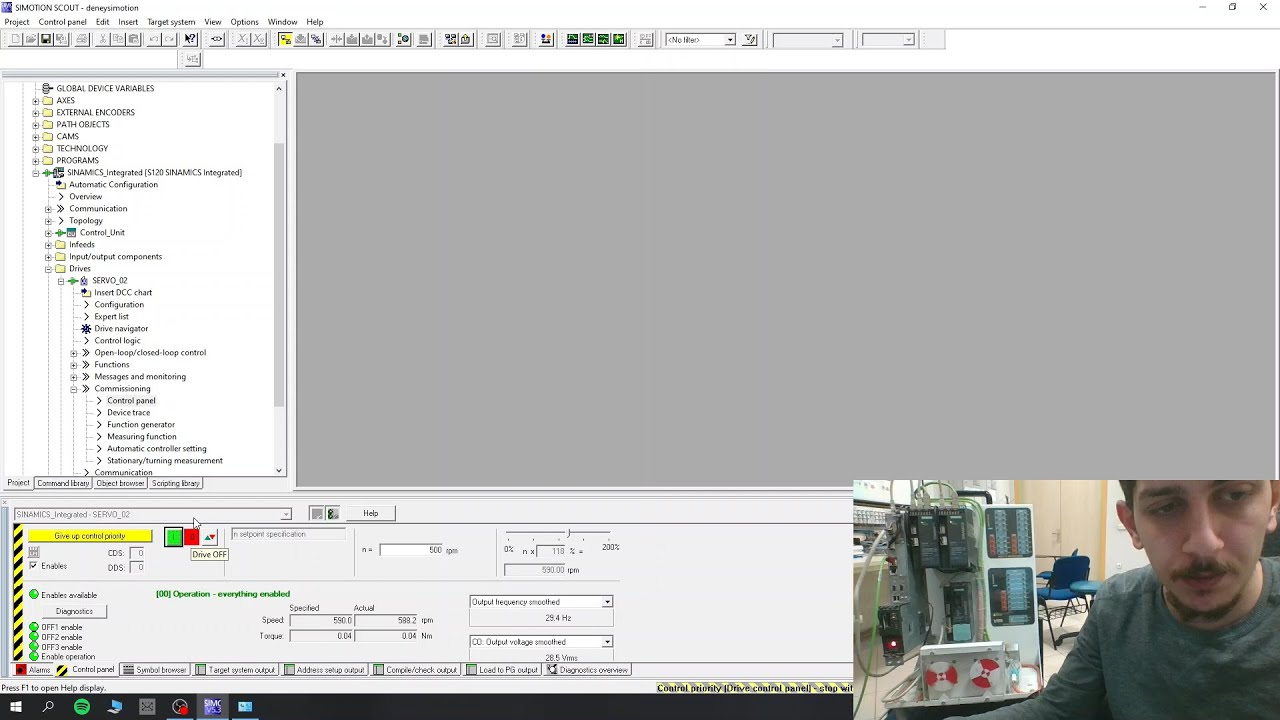 Simotion D (d425) Devreye Alma- Control Panel Üzerinden Servo Motor Kontrolü
