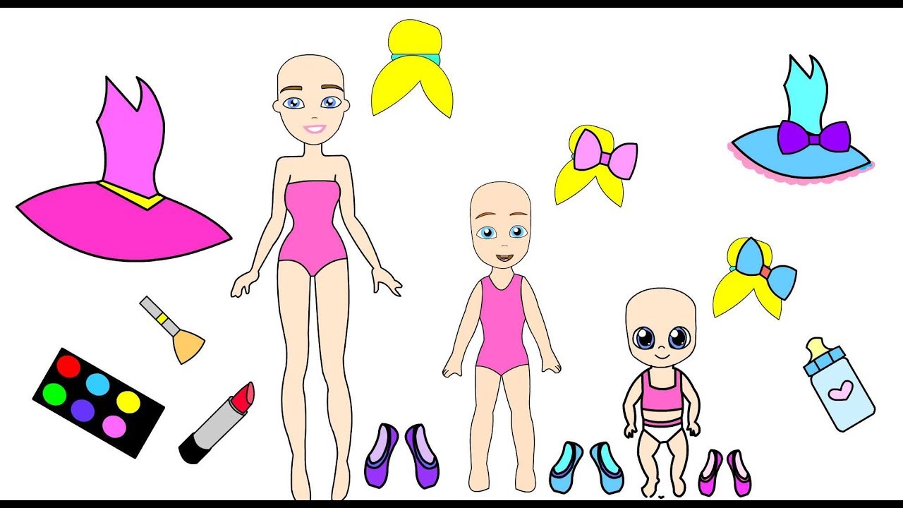 Paper dolls family - Ballet School Quiet book- Paper craft for children