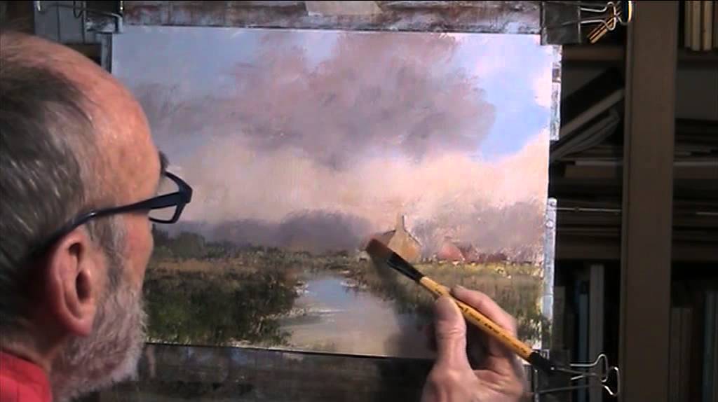 Winter sky over a Norfolk landscape  Acrylic