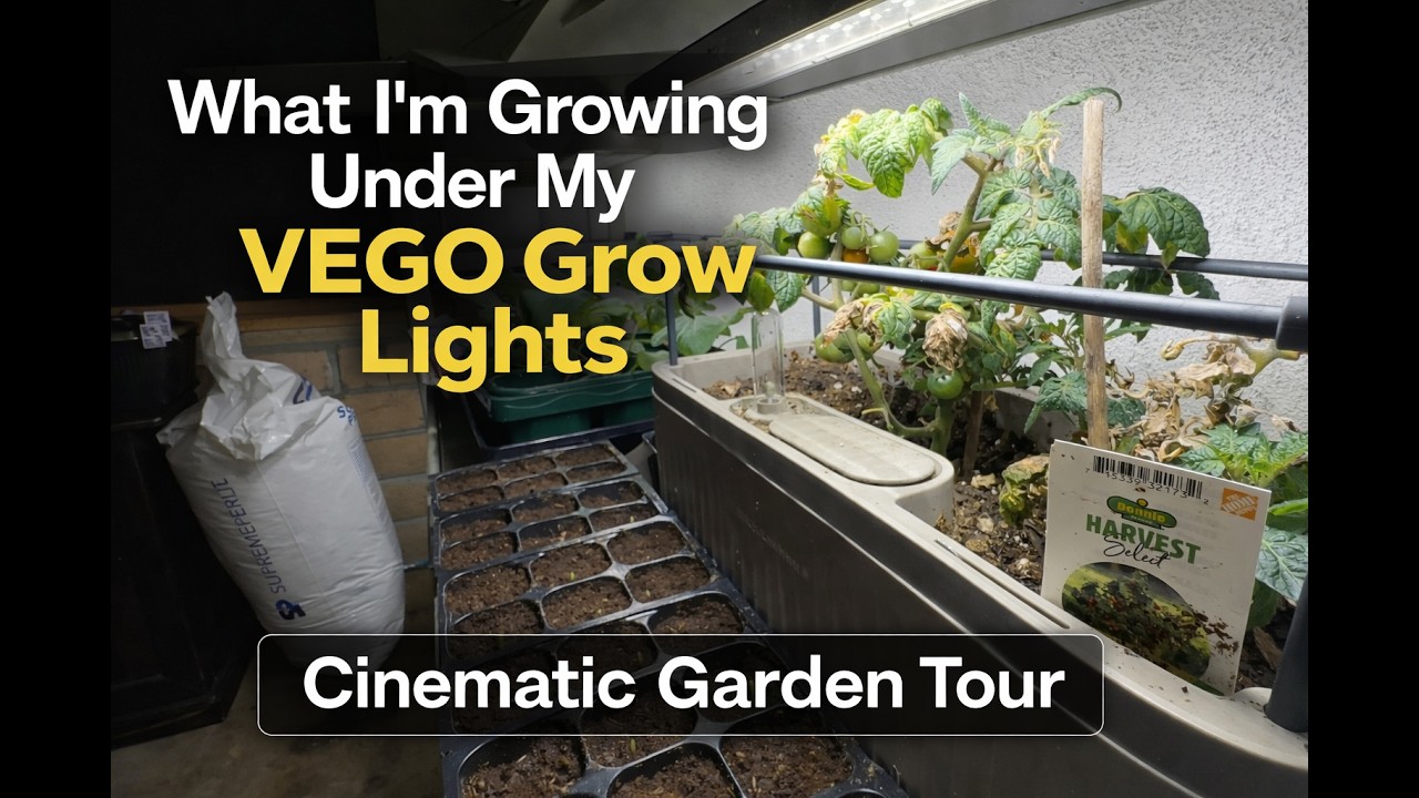 What I’m Growing Under My Vego Grow Lights (Cinematic Garden Tour)