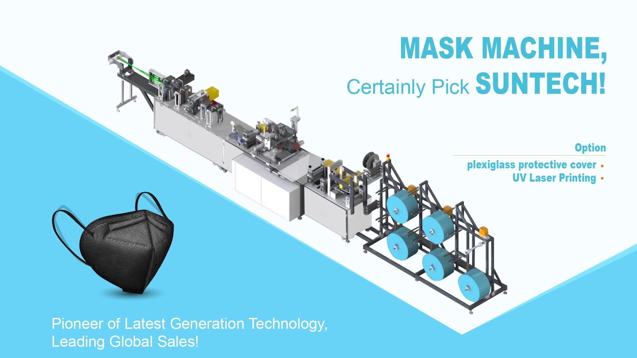 Suntech Automatic N95 FFP2 Mask Making Machine UV Laser Printing LOGO