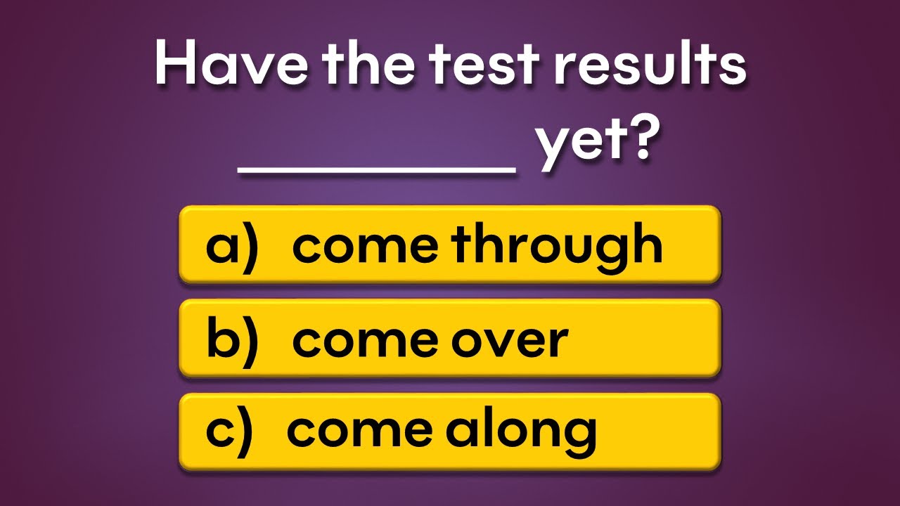 Phrasal Verbs - Come | English Vocabulary Quiz