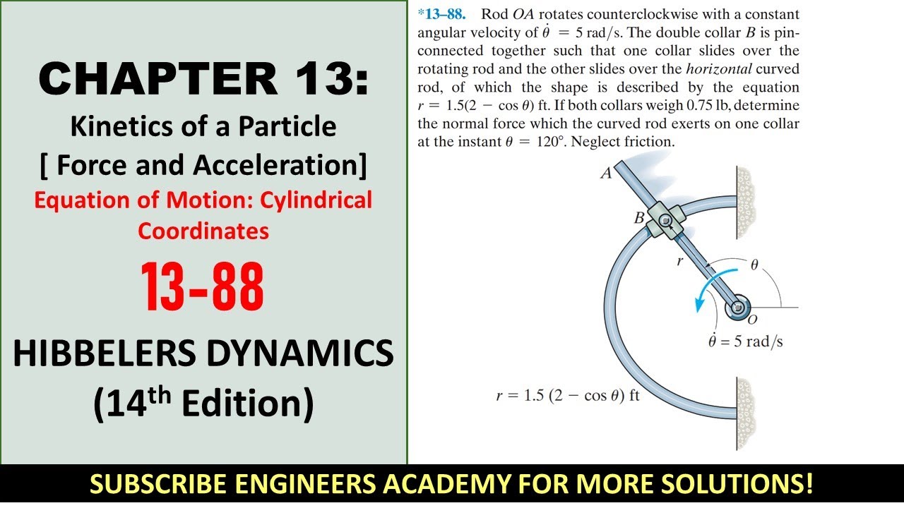 13-88 | Kinetics of a Particle | Chapter 13: Cylindrical Coordinates |  Engineers Academy