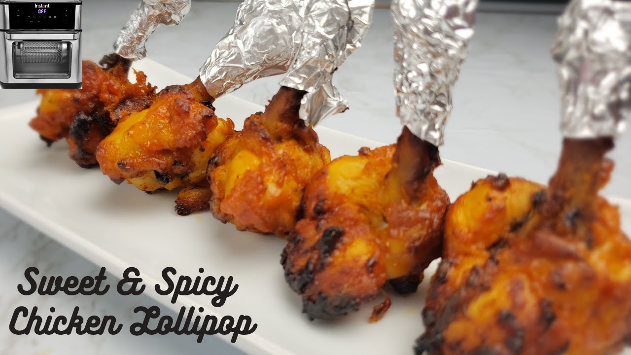 Sweet and Spicy Chicken Lollipop Recipe in Air Fryer | Air Fried Chicken Lollipop