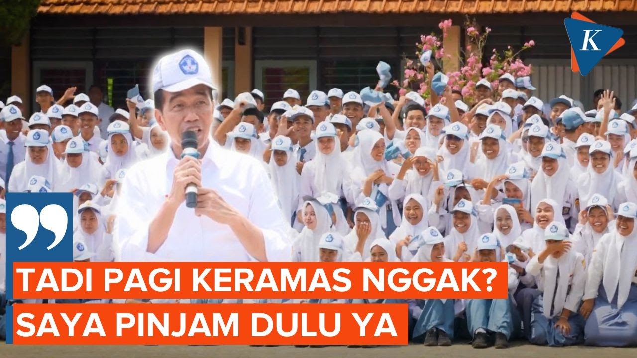 Momen Jokowi Pinjam Topi Anak SMK di Pekalongan, Tanya Sudah Keramas Belum