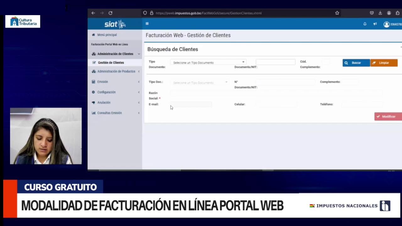 CURSO VIRTUAL: MODALIDAD DE FACTURACIÓN PORTAL WEB EN LÍNEA