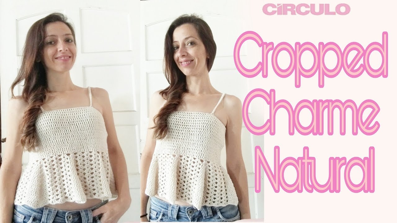 Cropped Charme Natural em Croche / Crochet Crop Top