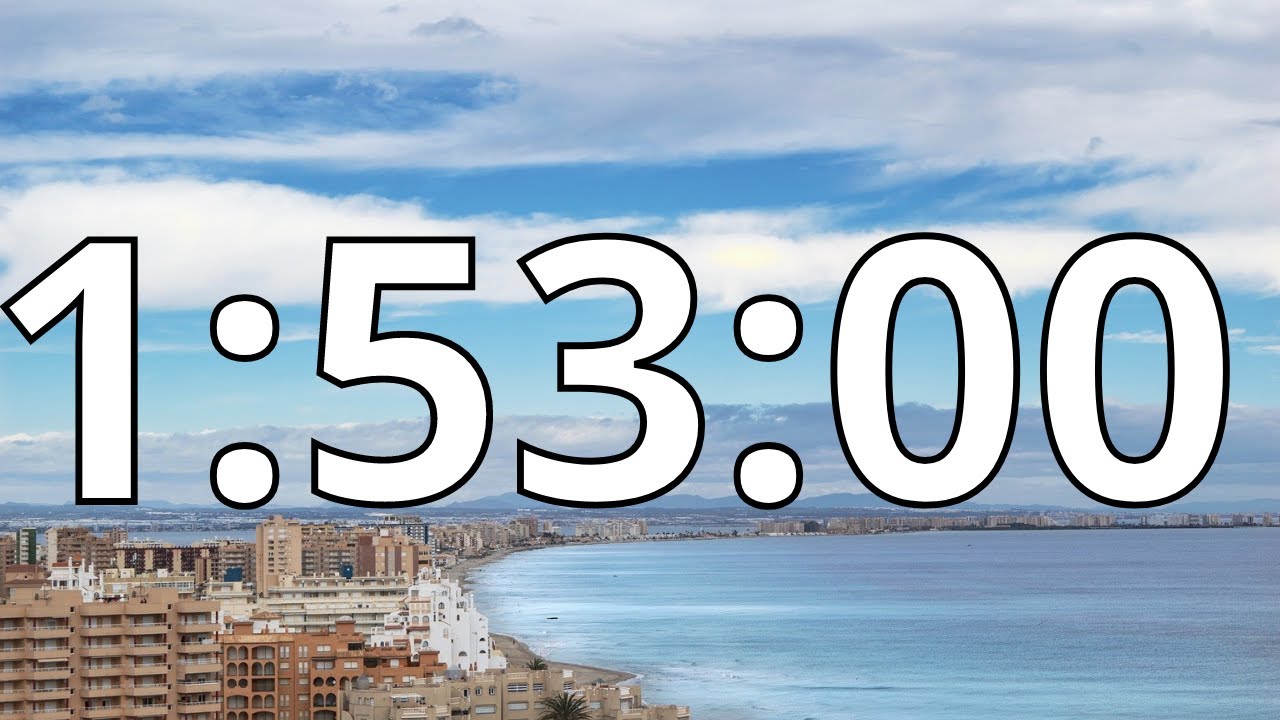 1 Hour 53 Minutes Countdown Timer With Alarm Sound At the End (Simple Beep)