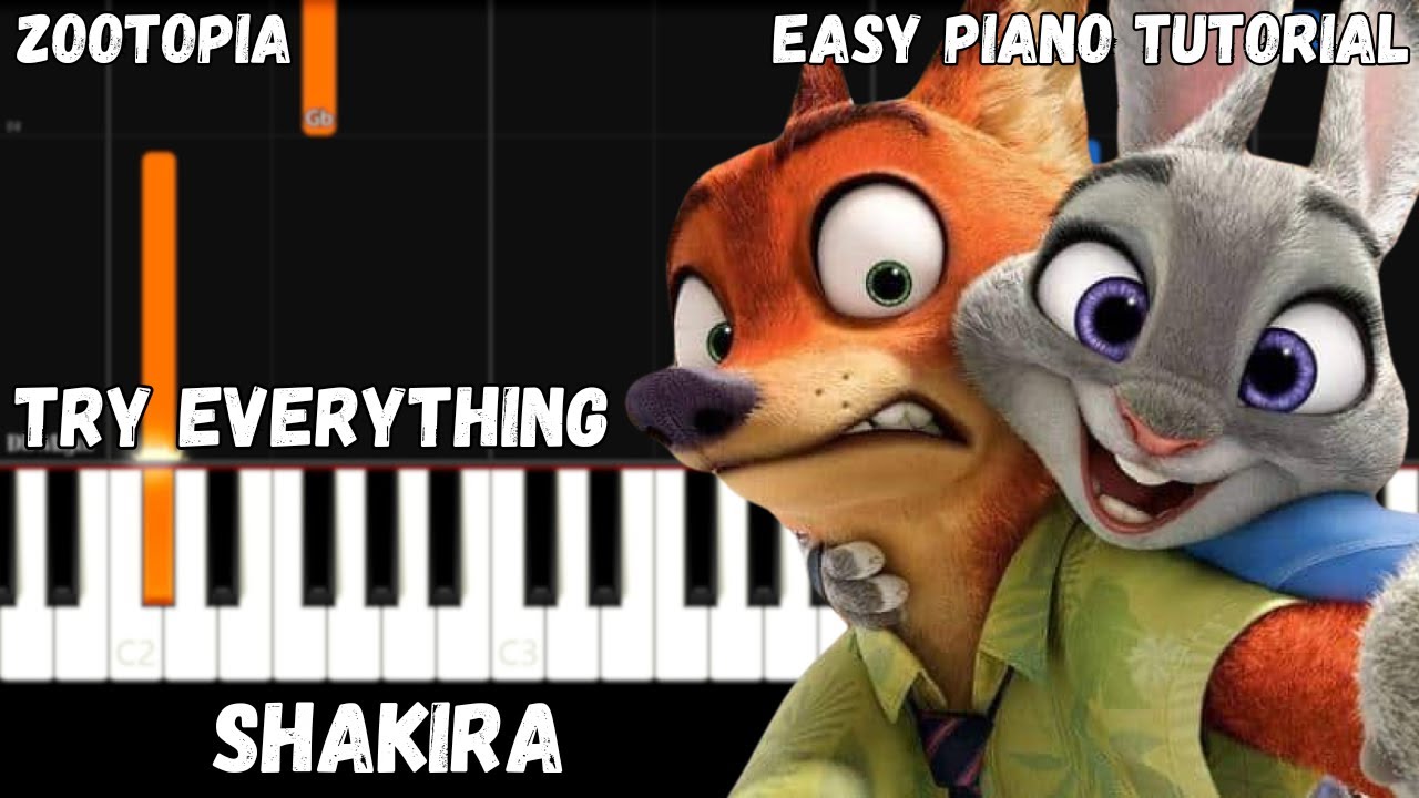 Shakira - Try Everything (Easy Piano Tutorial)