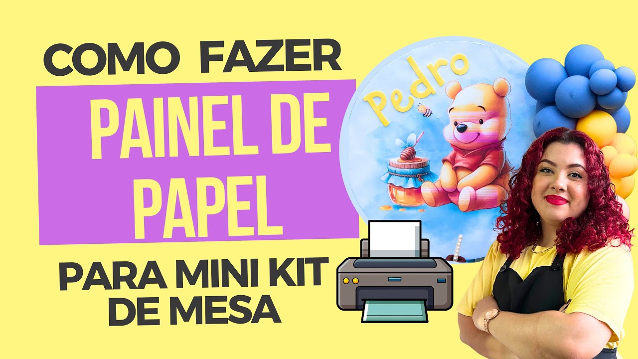 COMO FAZER PAINEL PARA MINI KIT DE MESA DE PAPEL - DECORAÇÃO DE FESTA