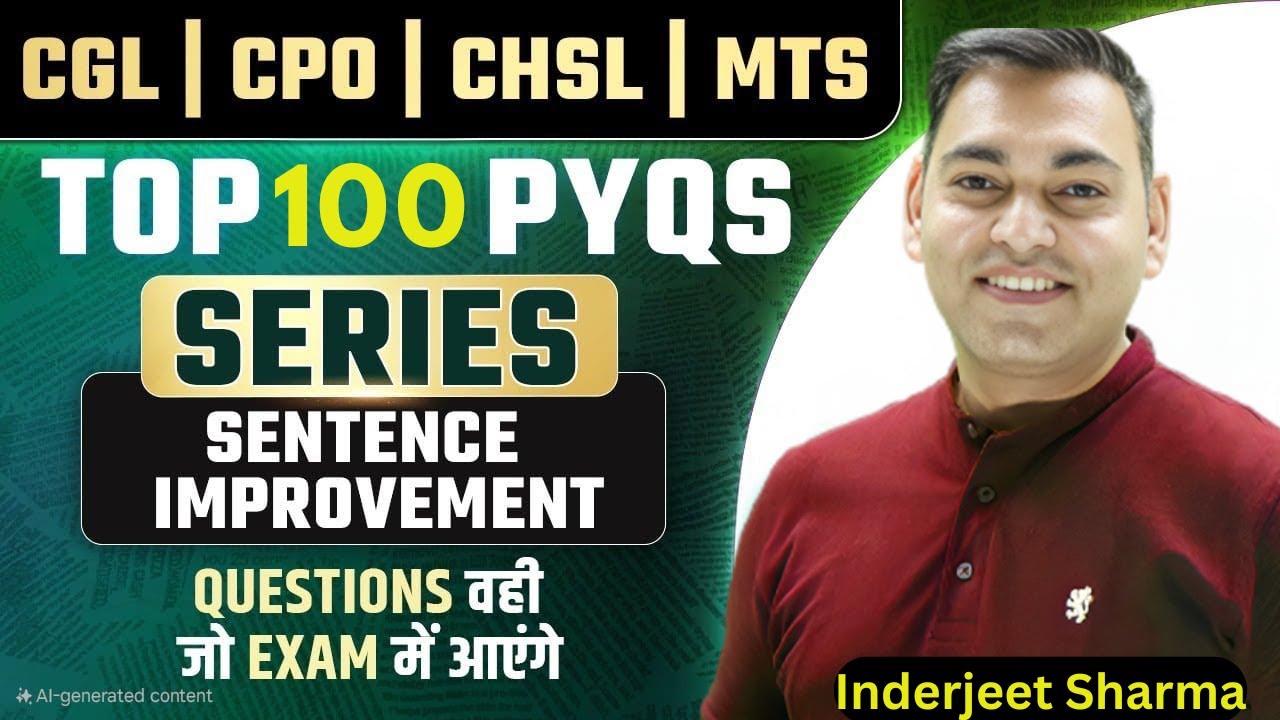 🎯 Top 100 Sentence Improvement II Questions with Tricks & Explanations II #english #inderjeetsir