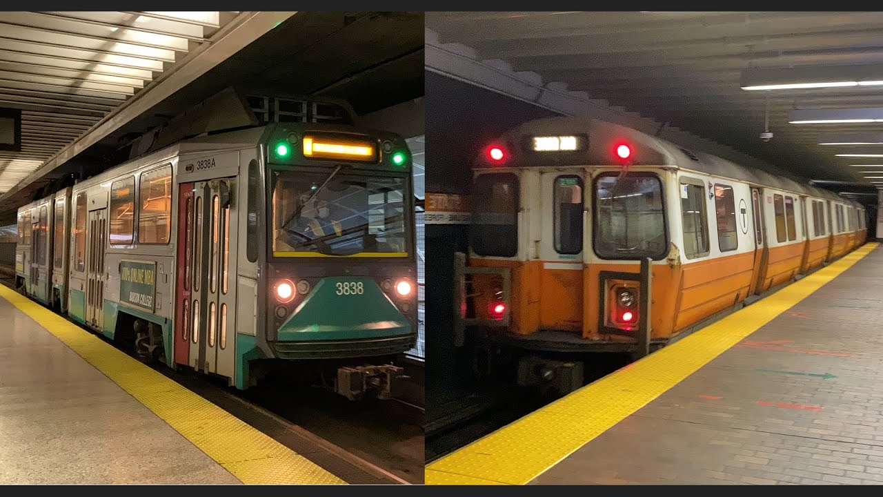 MBTA Green & Orange Line Trains in Downtown Boston (7/5/21)