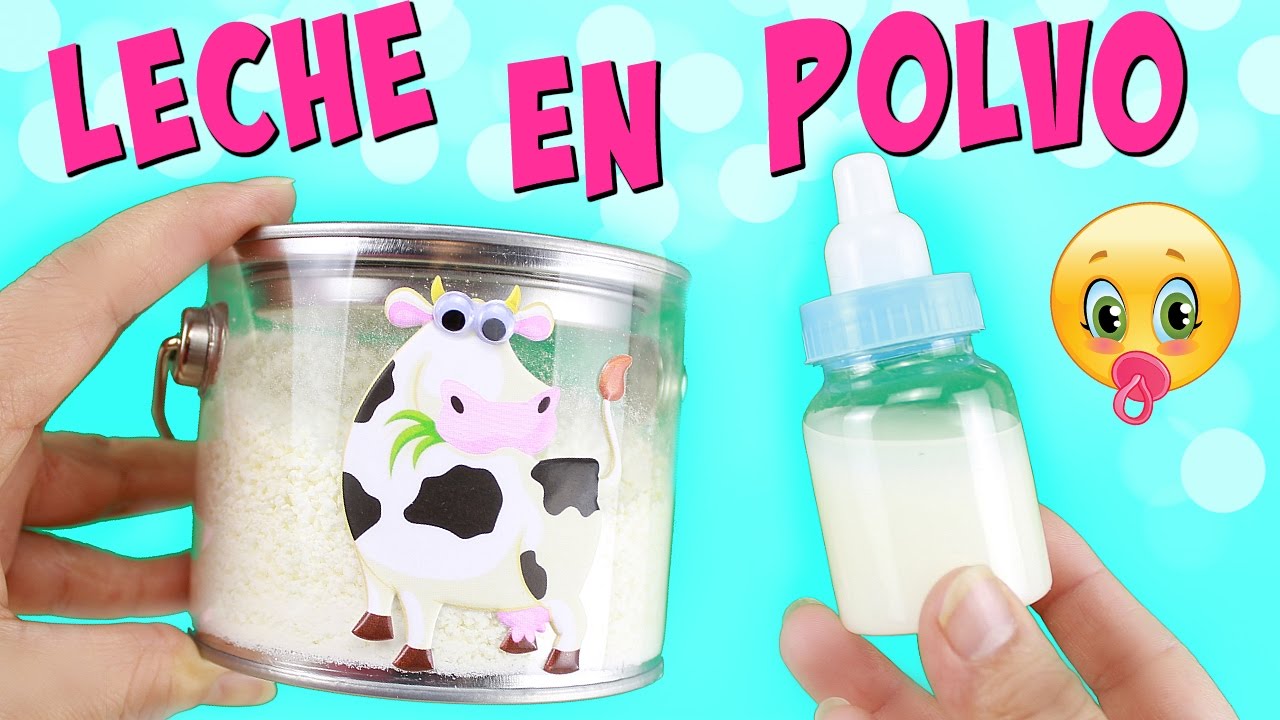 Cómo hacer Leche Falsa en Polvo para muñecas • Comida de Juguete • Colegio de Juguetes