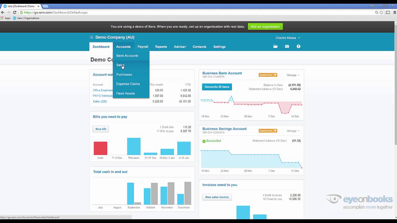 How to customise Xero Dashboard and Placeholders for Repeating Invoices