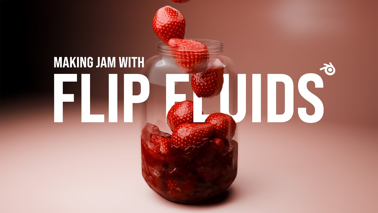 How to make strawberry jam using rigid body physics and flip fluids in Blender 3d