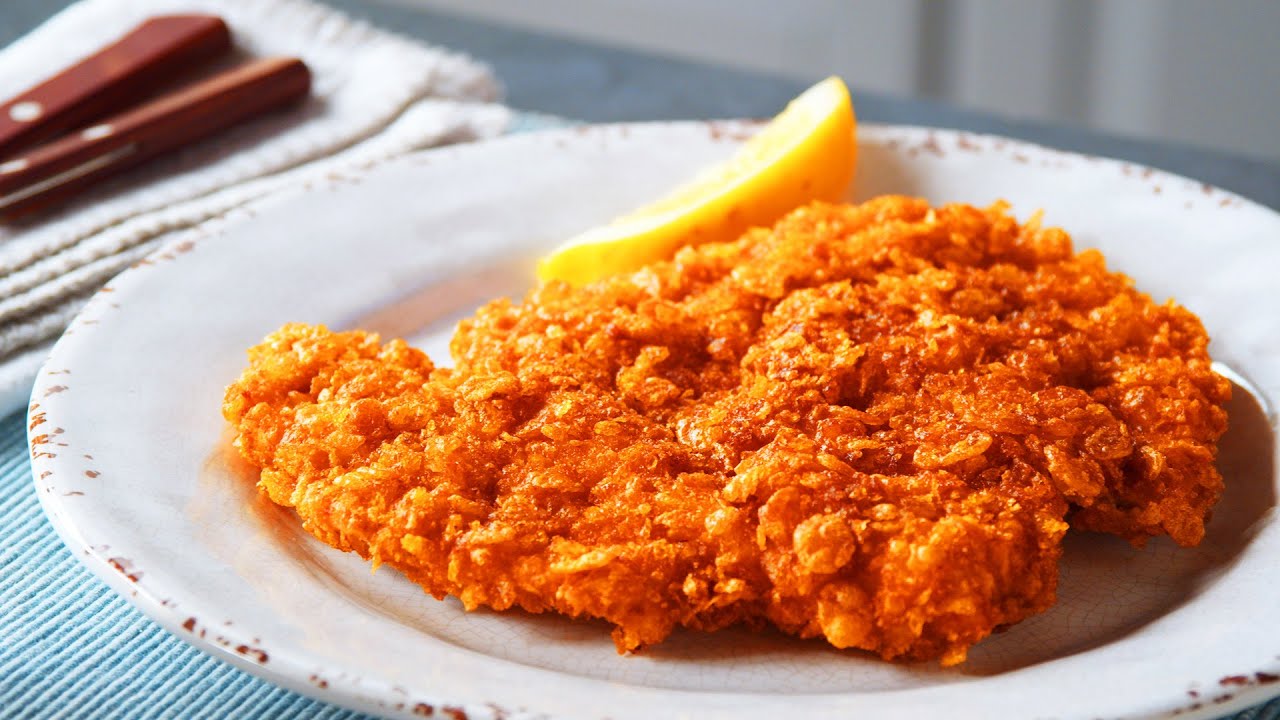 Chicken Schnitzel With A Corn Flake Breading: Your New Favorite Way To Eat Fried Chicken!