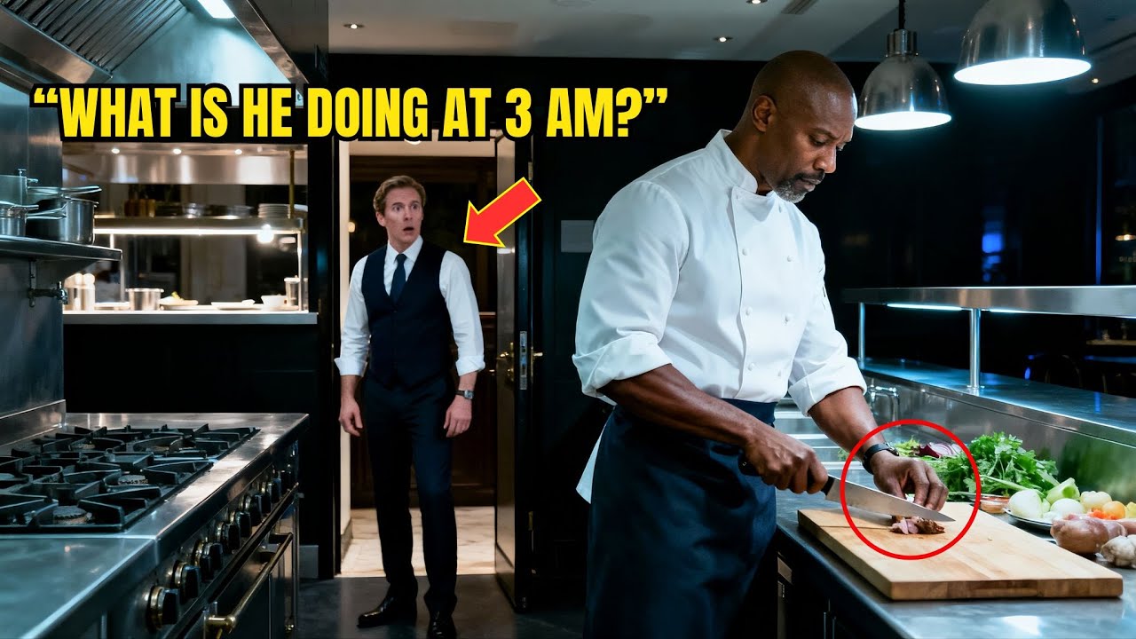 Boss Didn’t Know Why the Kitchen Lights Were On at 3 AM — Until He Saw Black Chef Doing Something