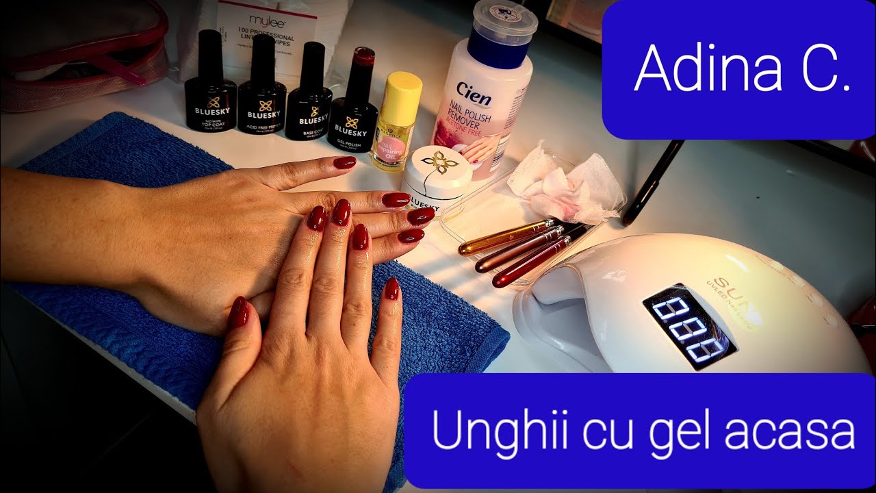 Unghii cu gel acasa/Unghii cu gel pas cu pas/Tutorial pas cu pas/Produse Bluesky