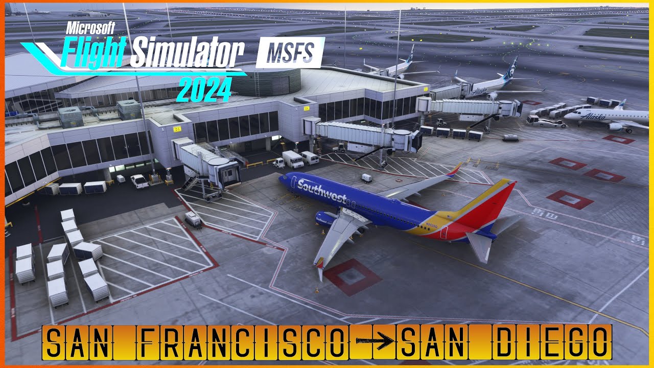 MSFS 2024 SAN FRAN- SAN DIEGO | FULL IMMERSION W/ BEYOND ATC,FS2CREW,GSX,CHASE PLANE