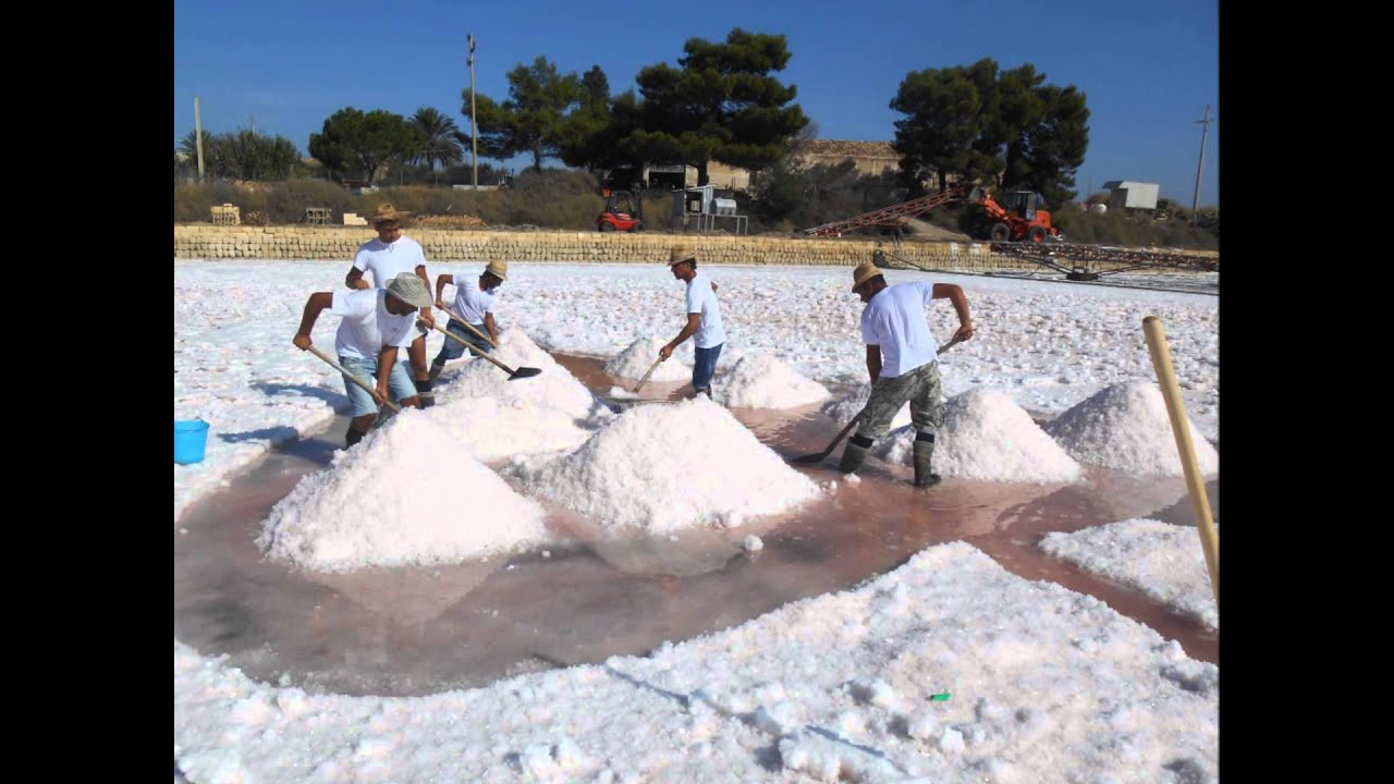 Saline di Trapani: video completo produzione sale marino integrale Cuordisale Salinagrande 2014