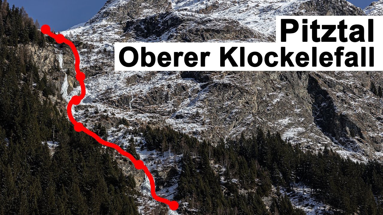 Lange Eiskletter-Mehrseillänge im Pitztal - Oberer Klockelefall mit 