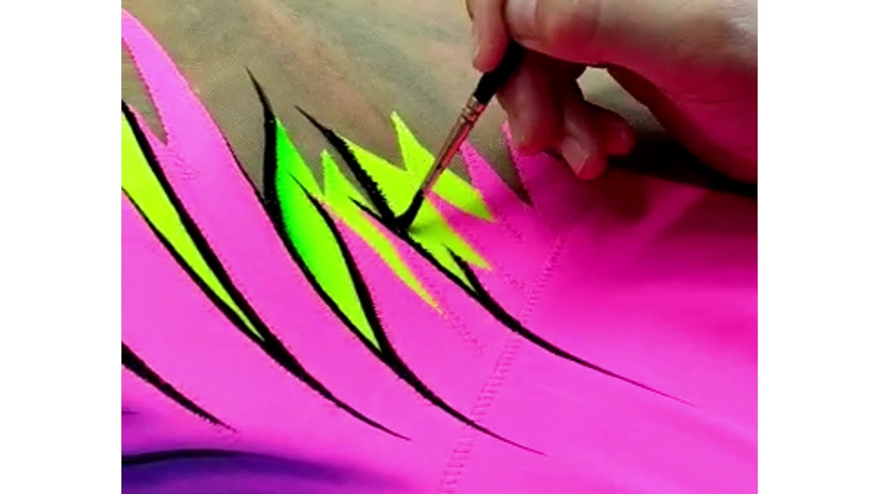 Hand painting of rhythmic gymnastics leotards