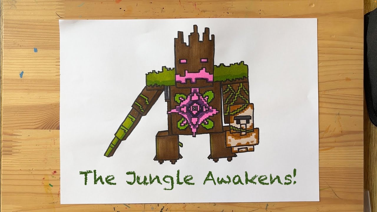 Drawing with Juni #180: How to draw the Jungle Abomination | Minecraft Dungeons (Advanced)