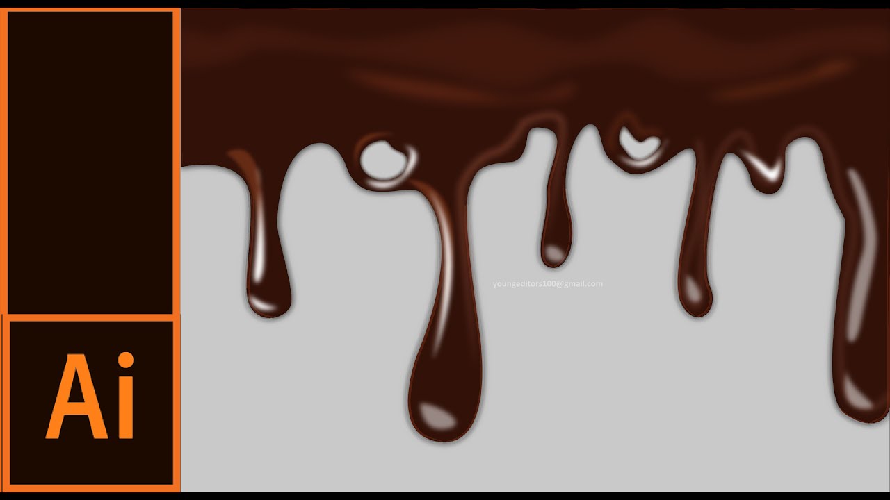 HOW TO ILLUSTRATE Dripping Chocolate | Realistic | Adobe Illustrator | SpeedART 2021