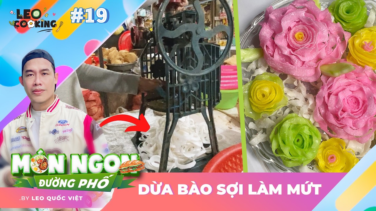 🍉 Quy trình BÀO DỪA SỢI chuyên nghiệp để làm MỨT TẾT | Món ngon đường phố 19